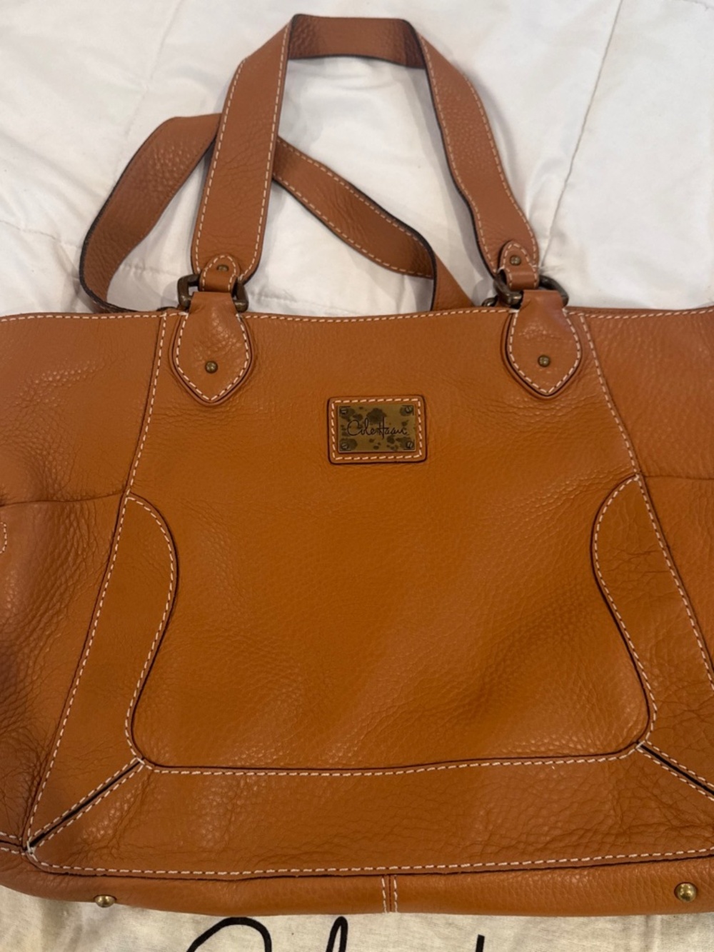 Cole Haan Tan/Cognac Pebbled Leather Tote — Includes Dust Bag